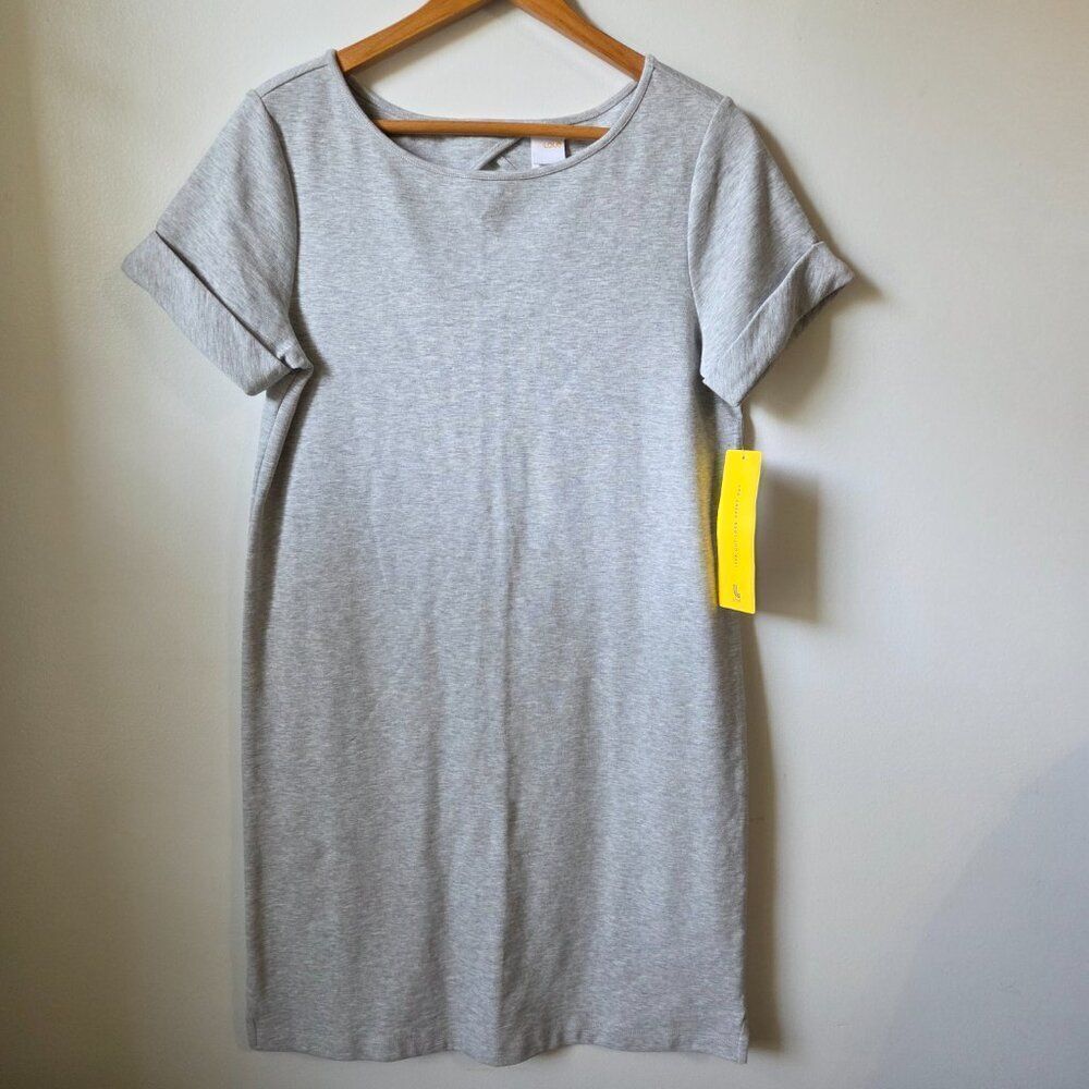NWT LOLE GREY HEATHERED CUFFED SLEEVES T SHIRT DRESS SIZE SMALL